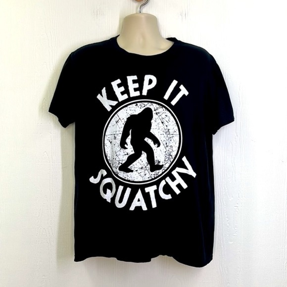 Anvil - Keep It Squatchy Black And White Logo Short Sleeve Shirt Size Large - Picture 2 of 8
